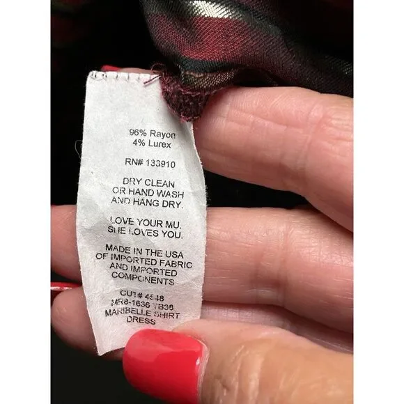 Show Me Your Mumu Maribelle Burgundy Red Gold‎ Stripe Shirt Dress SZ M $170 - Picture 7 of 8